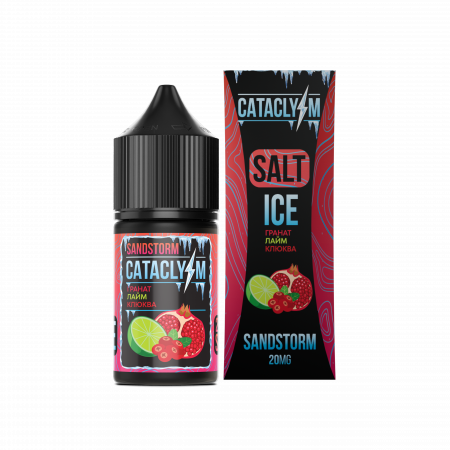  CATACLYSM ICE Salt - SANDSTORM Гранат Лайм Клюква Лёд, 30мл фотография 1табачный.рф